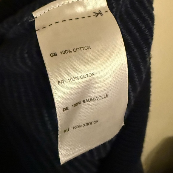 Oak Hill Men’s 2X Tall Navy Blue Shawl Collar 100% Cotton Pullover Sweater Warm - Picture 5 of 5